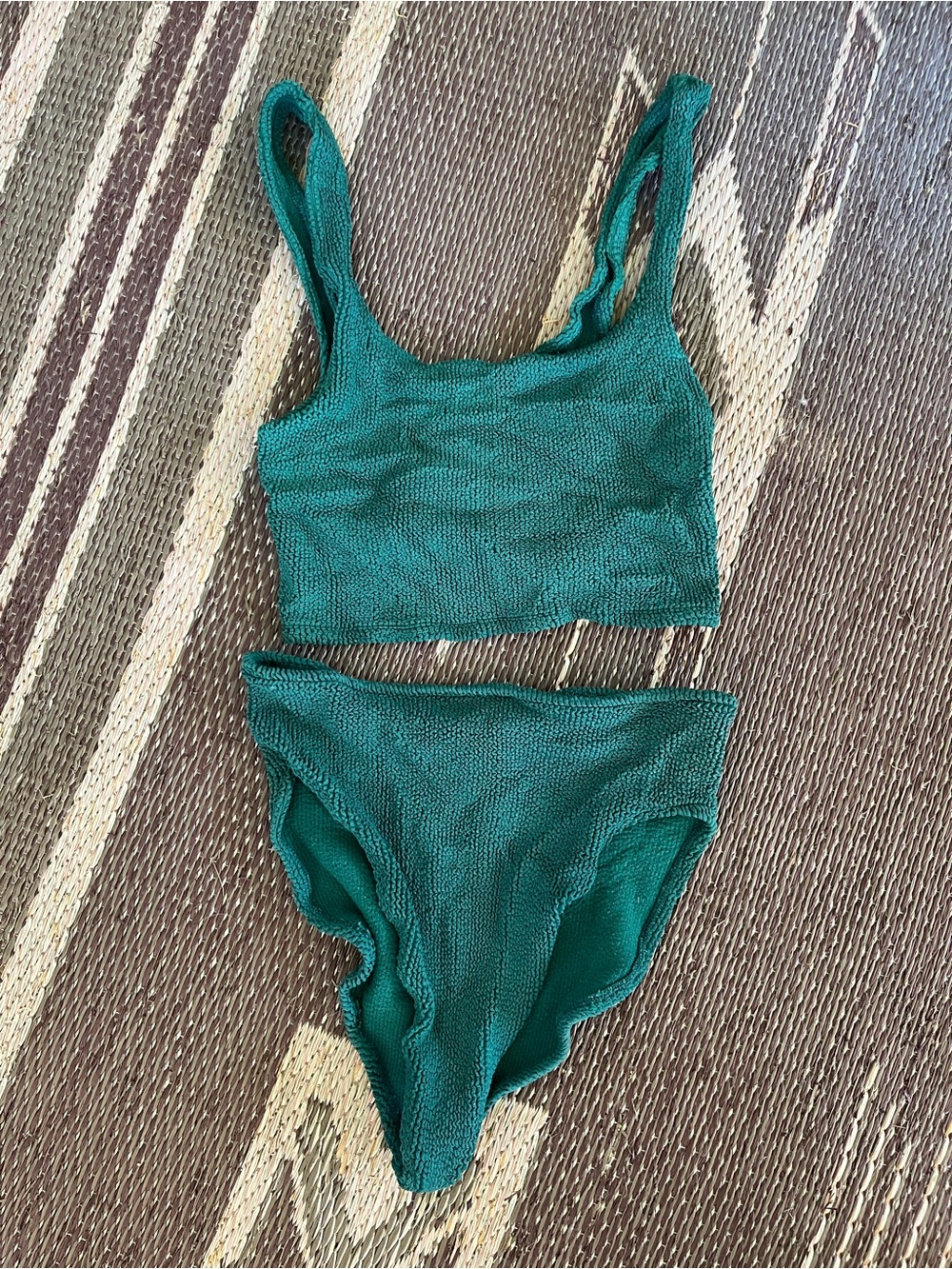 Youswim green Textured Scoop Bikini Top
